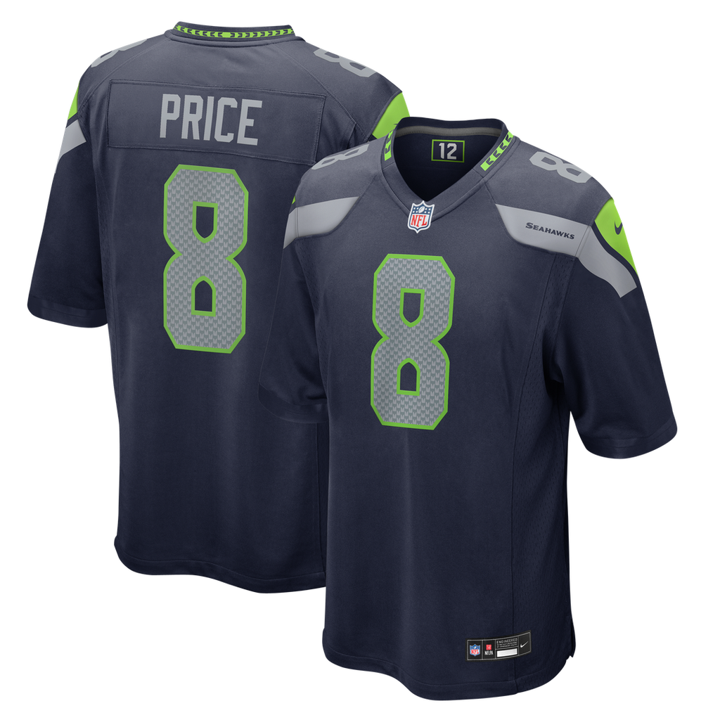 Seattle Seahawks Jadarian Price College Navy Team Game Jersey