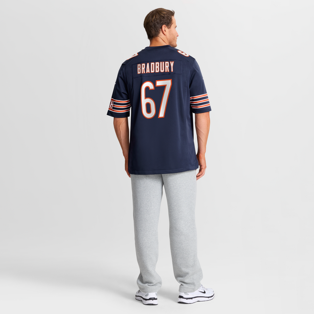 Chicago Bears Garrett Bradbury Navy Team Game Jersey