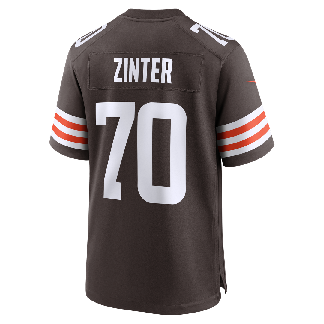 Cleveland Browns Zak Zinter Brown Team Game Jersey