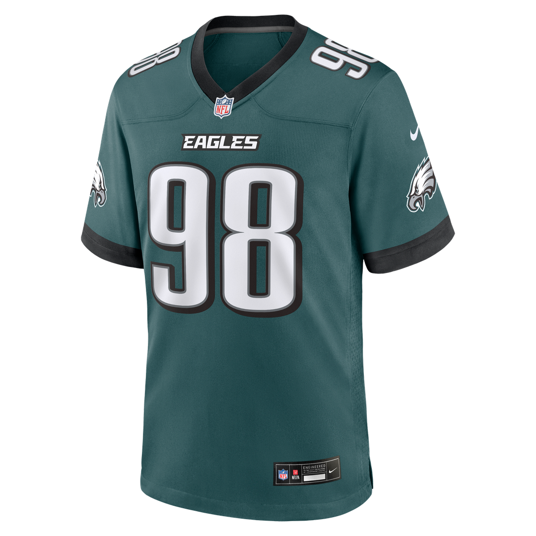 Philadelphia Eagles Jalen Carter Midnight Green Team Game Jersey