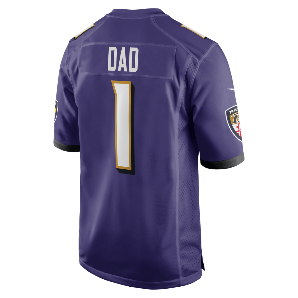 Baltimore Ravens Number 1 Dad Purple Game Jersey