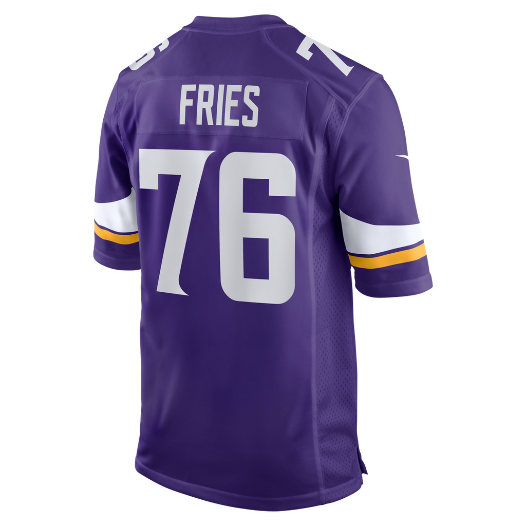 Minnesota Vikings Will Fries Purple Team Game Jersey