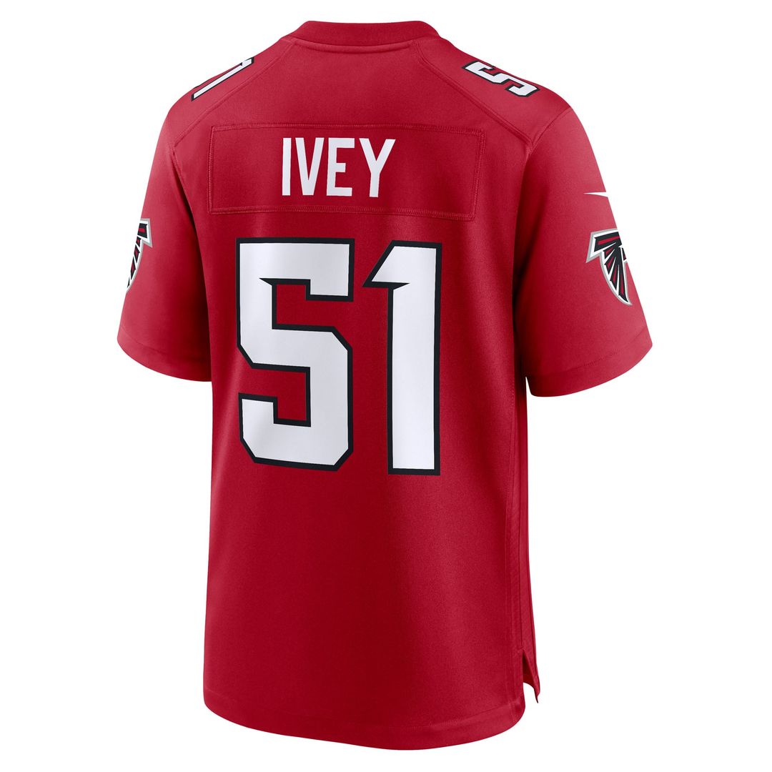 Atlanta Falcons Jared Ivey Red Team Game Jersey