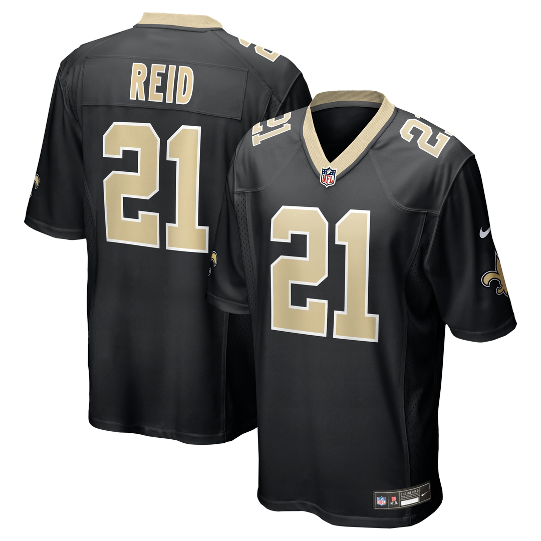 New Orleans Saints Justin Reid Black Team Game Jersey