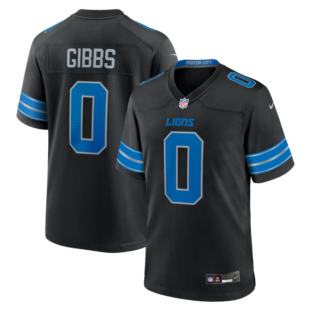 Detroit Lions Jahmyr Gibbs Black 2nd Alternate Game Player Jersey