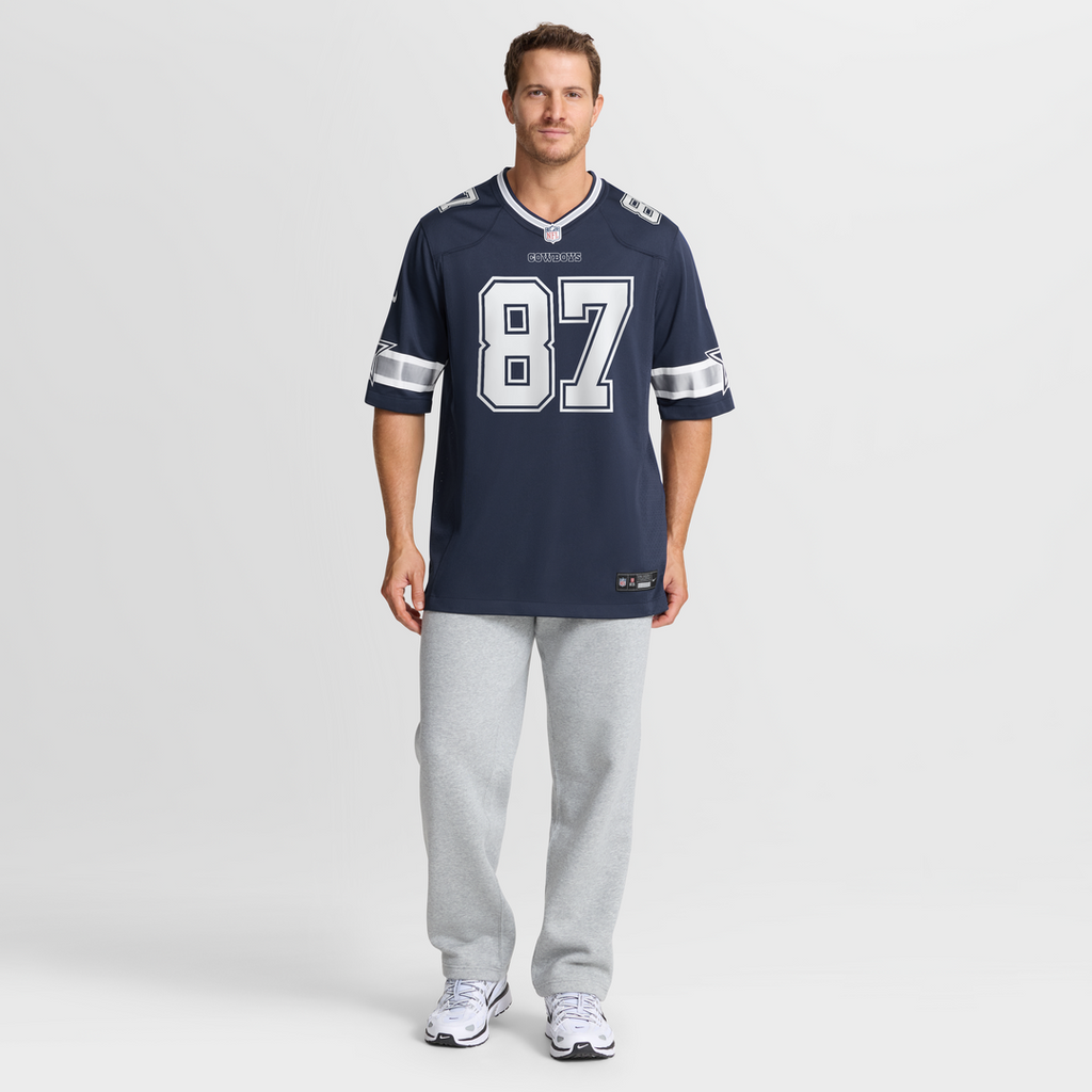 Dallas Cowboys Jake Ferguson Navy Team Game Jersey