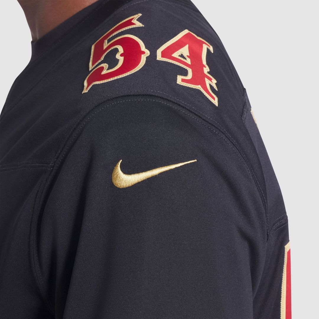 San Francisco 49ers Fred Warner Black Rivalries Collection Stitched Limited Jersey