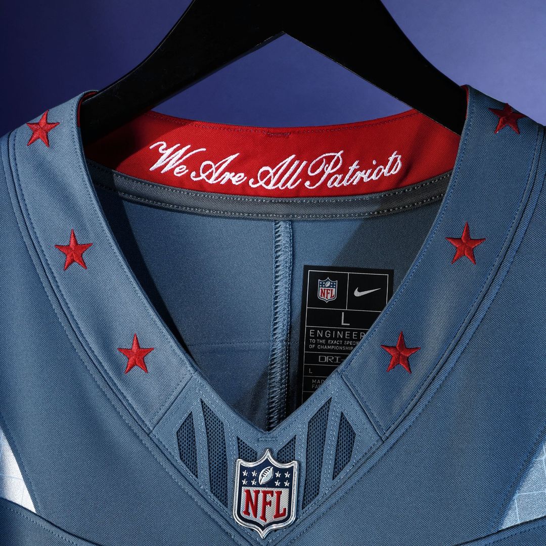 New England Patriots Drake Maye Blue Rivalries Collection Stitched Limited Jersey