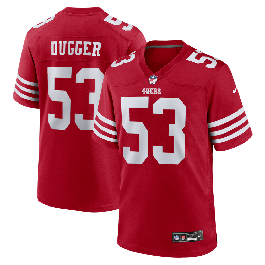 San Francisco 49ers Jaden Dugger III Scarlet Team Game Jersey