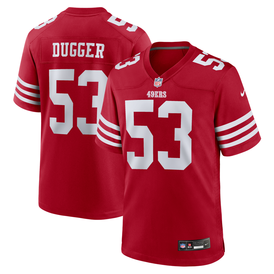 San Francisco 49ers Jaden Dugger III Scarlet Team Game Jersey