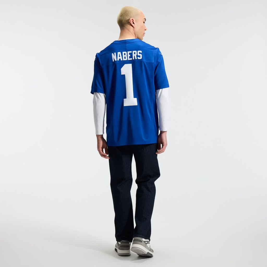 New York Giants Malik Nabers Royal Team Vapor F.U.S.E. Stitched Limited Jersey