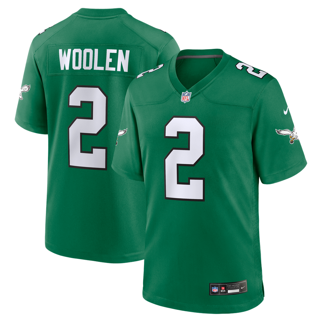 Philadelphia Eagles Tariq Woolen Kelly Green Alternate Game Jersey