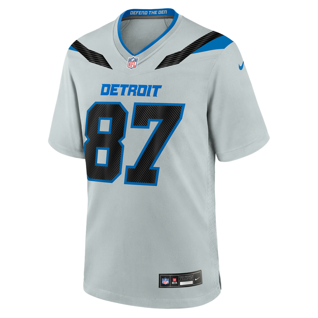 Detroit Lions Sam LaPorta Silver 2026 Rivalries Collection Game Jersey