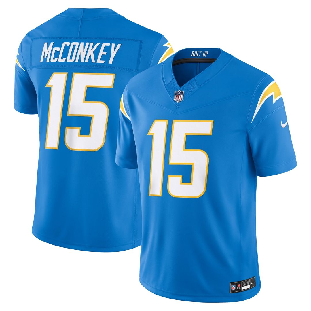 Los Angeles Chargers Ladd McConkey Navy Alternate Super Chargers Vapor F.U.S.E. Stitched Limited Jersey