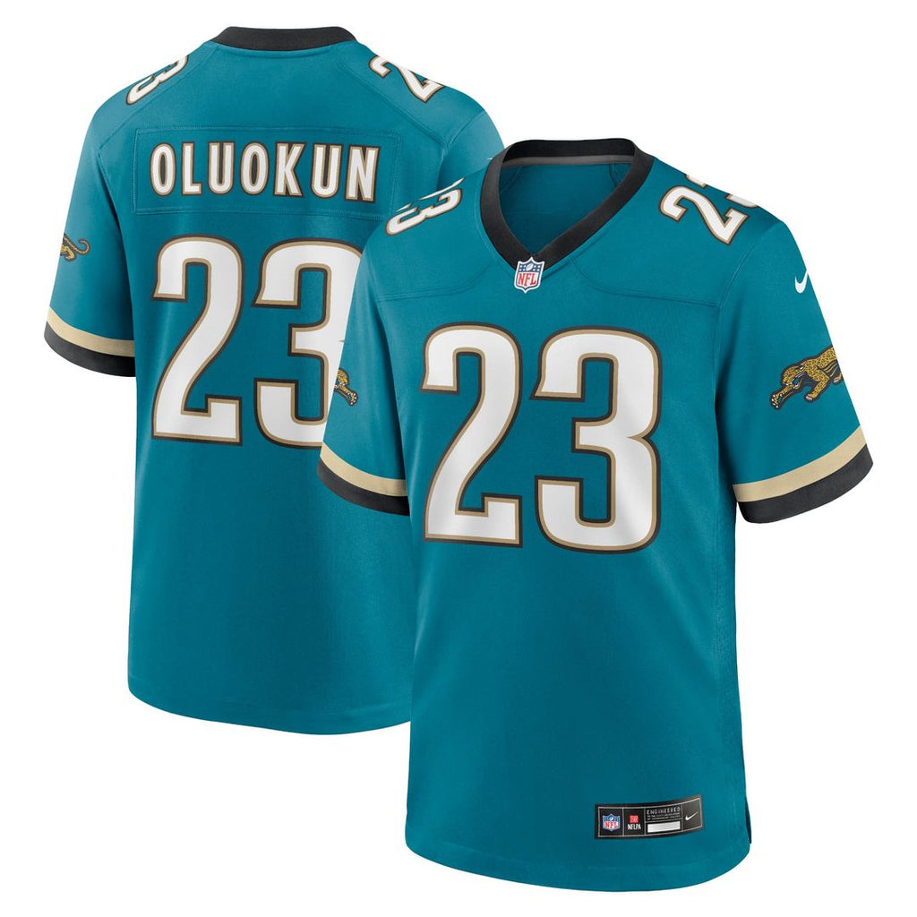 Jacksonville Jaguars Foye Oluokun Teal Prowler Throwback Player Game Jersey