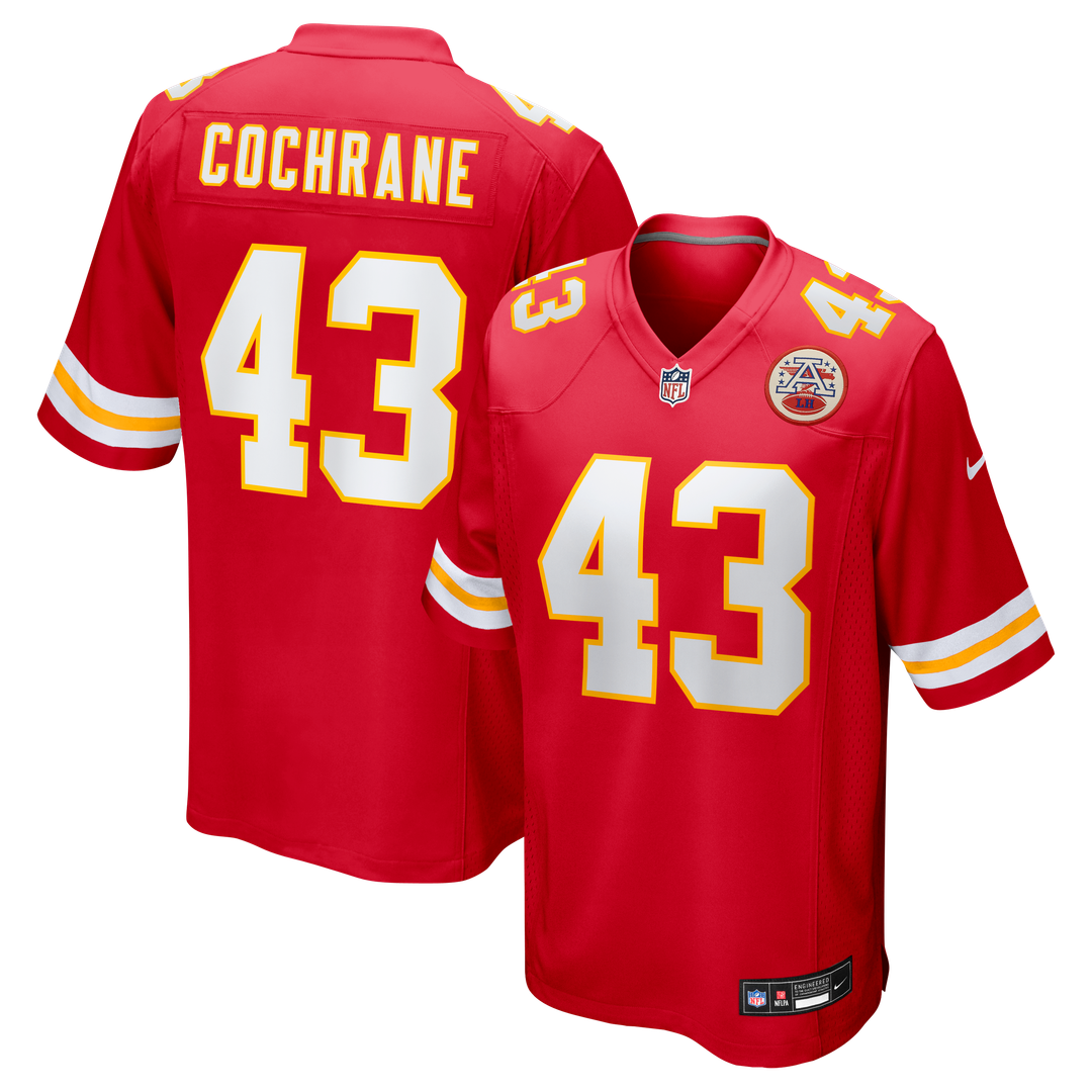 Kansas City Chiefs Jack Cochrane Red Game Player Jersey