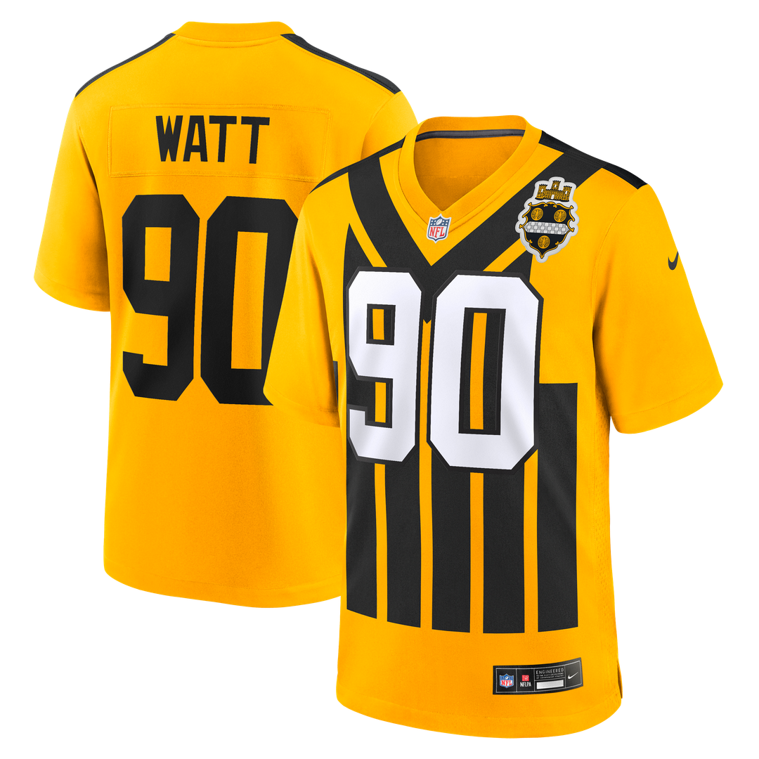 Pittsburgh Steelers T.J. Watt Gold Alternate 1933 Throwback Game Jersey