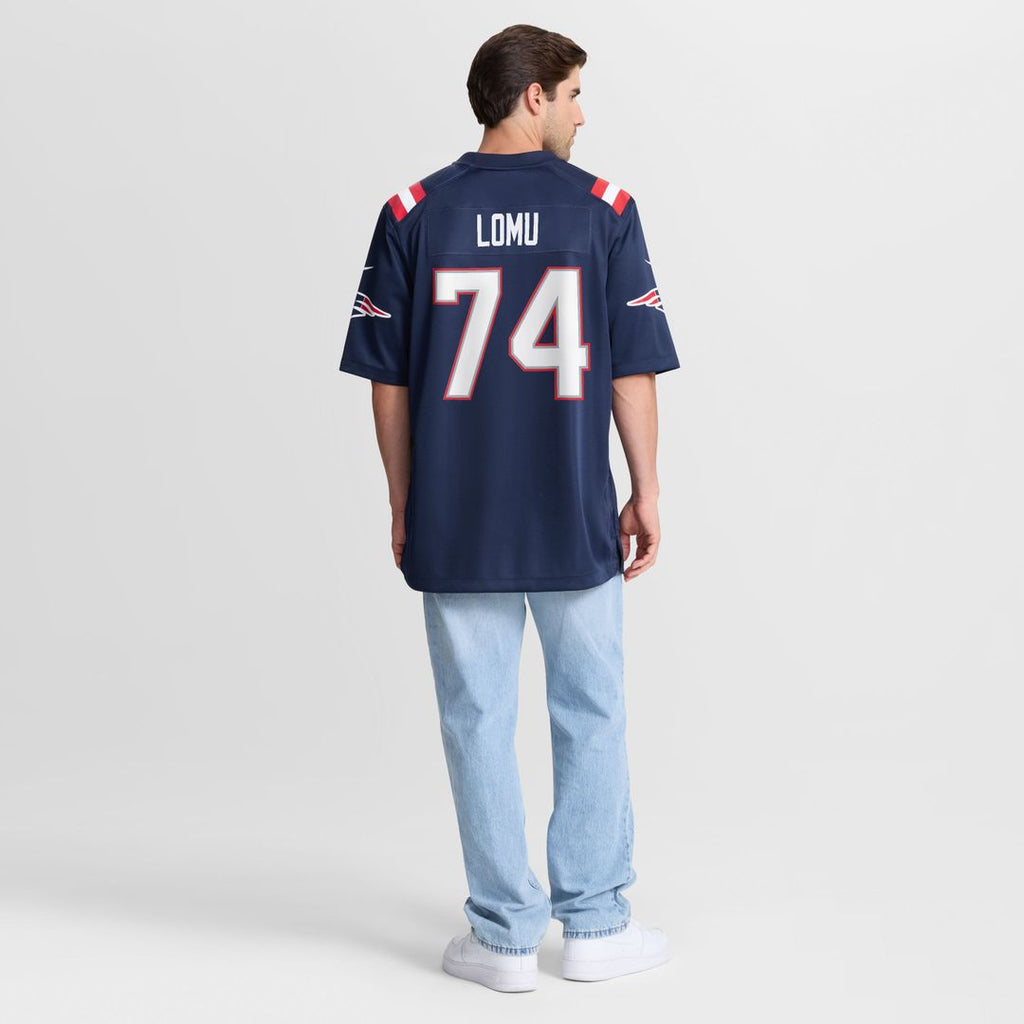 New England Patriots Caleb Lomu Navy Team Game Jersey