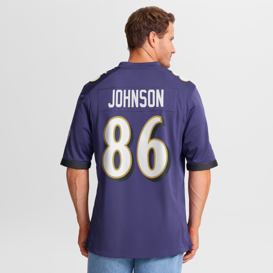 Baltimore Ravens Cornelius Johnson Purple Team Game Jersey