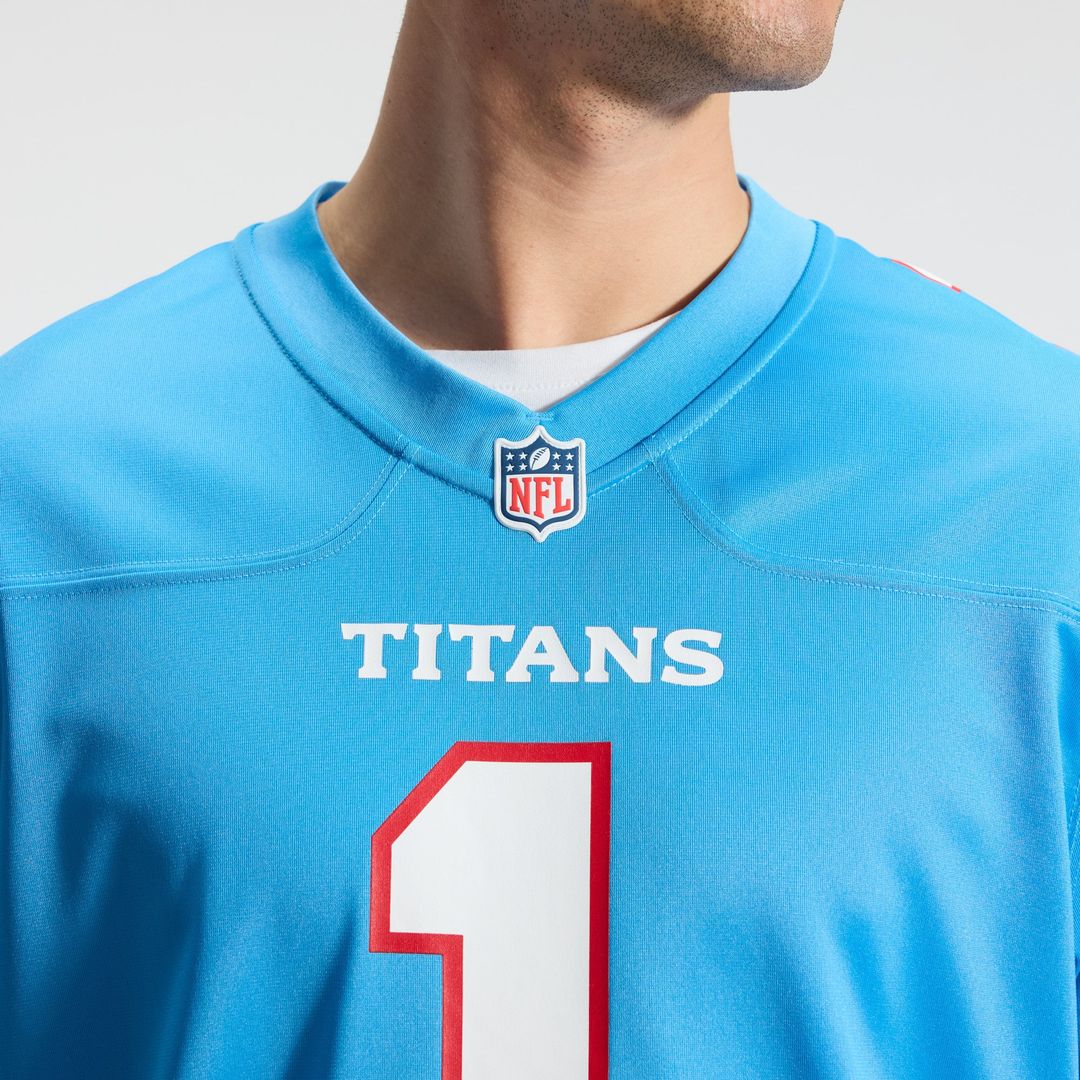 Tennessee Titans Cameron Ward Light Blue Game Jersey