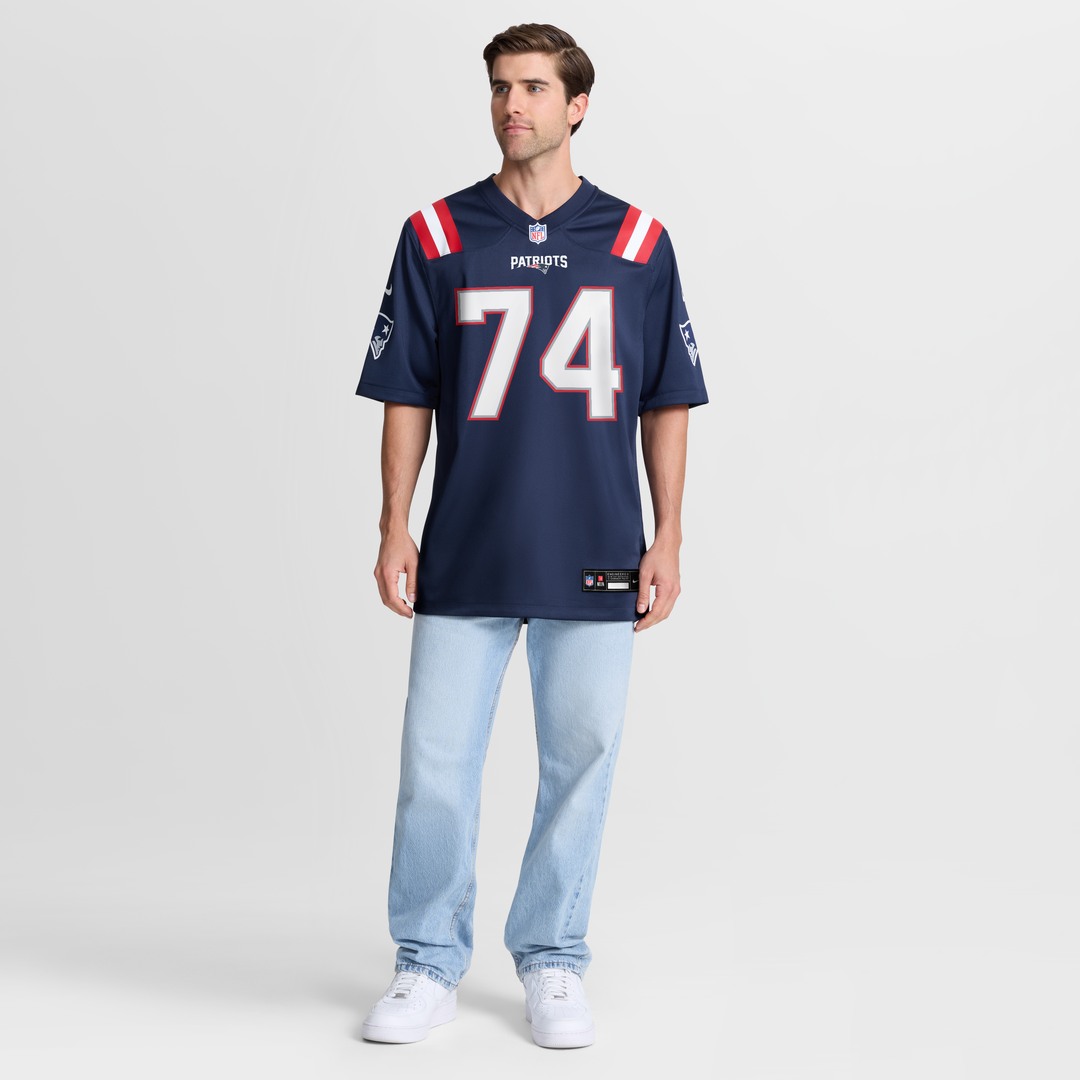 New England Patriots Caleb Lomu Navy Team Game Jersey
