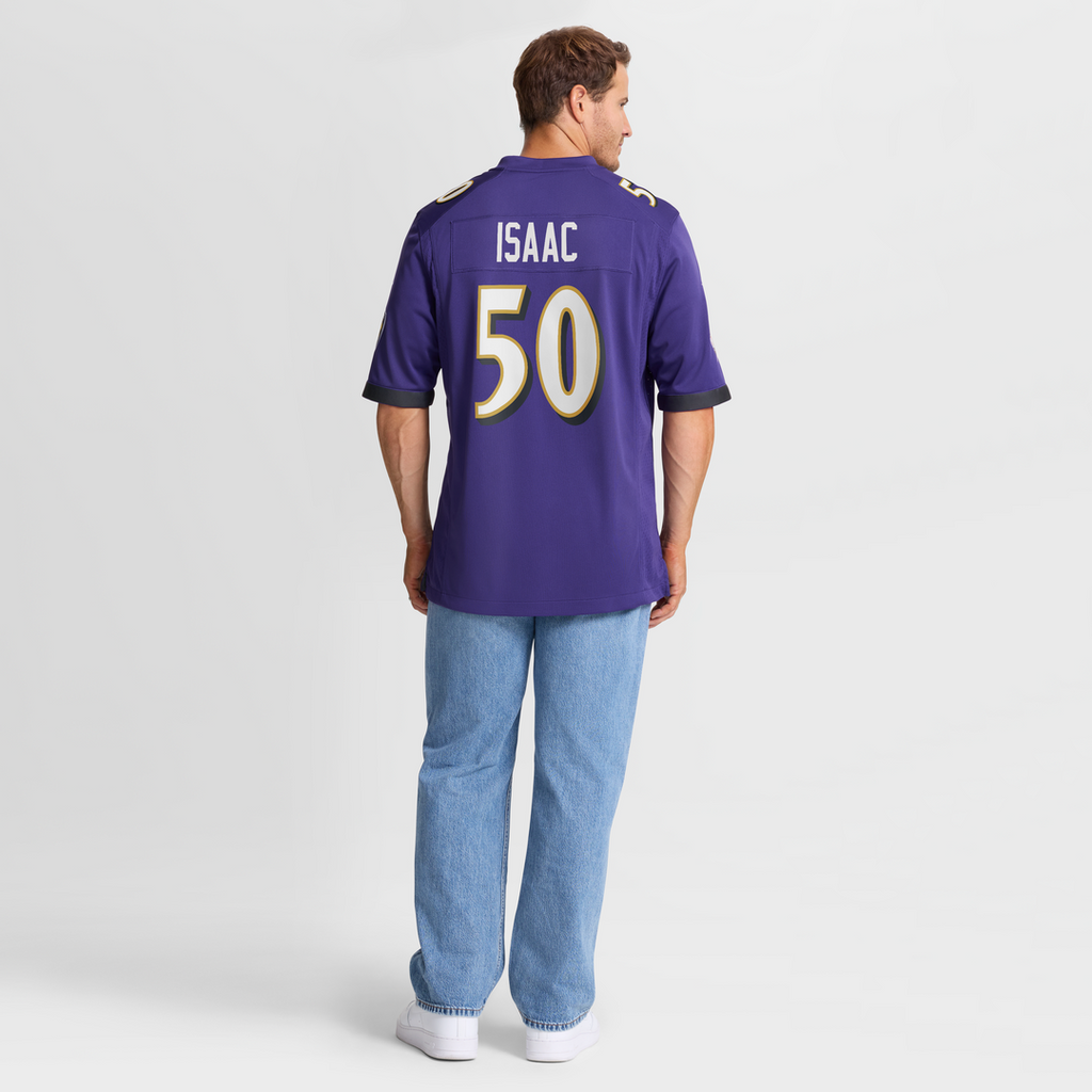 Baltimore Ravens Adisa Isaac Purple Team Game Jersey
