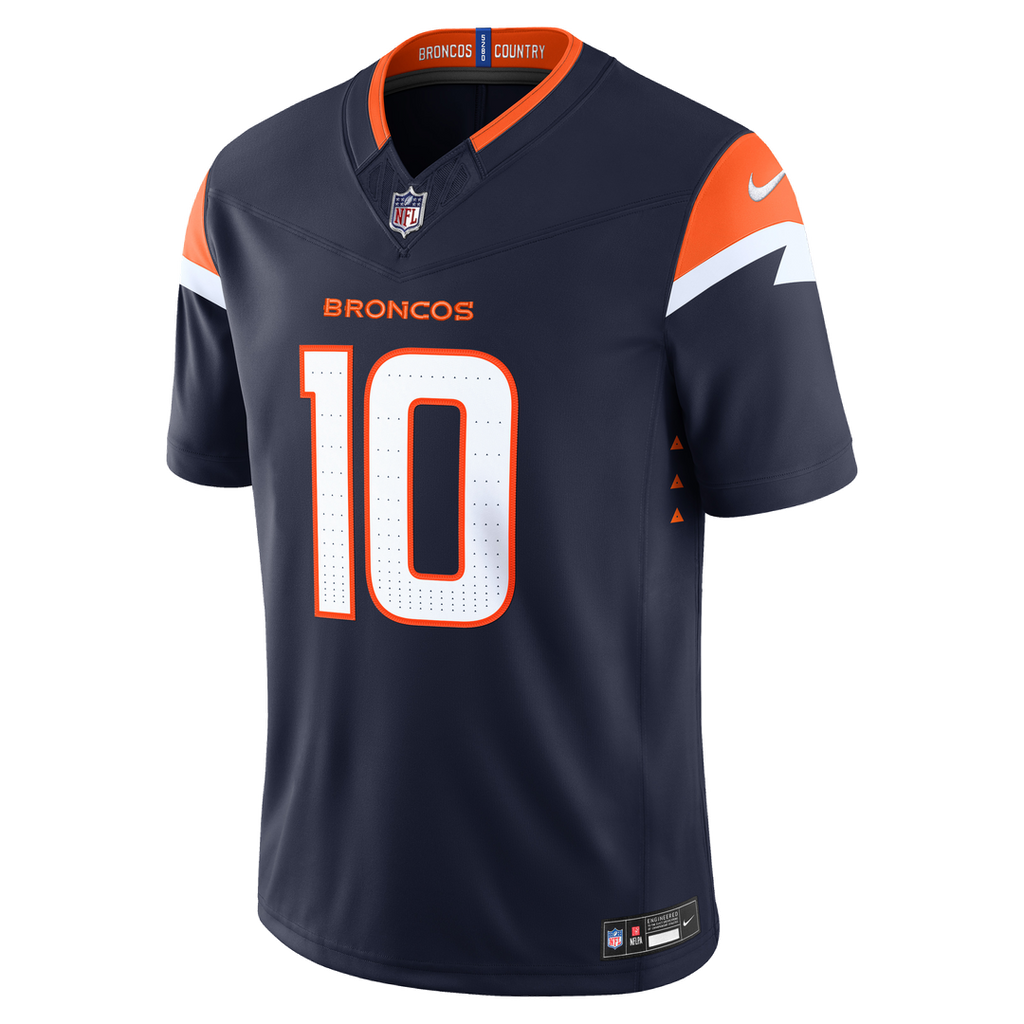 Denver Broncos Bo Nix White Vapor F.U.S.E. Stitched Limited Jersey