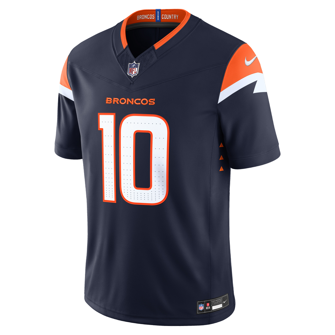 Denver Broncos Bo Nix White Vapor F.U.S.E. Stitched Limited Jersey