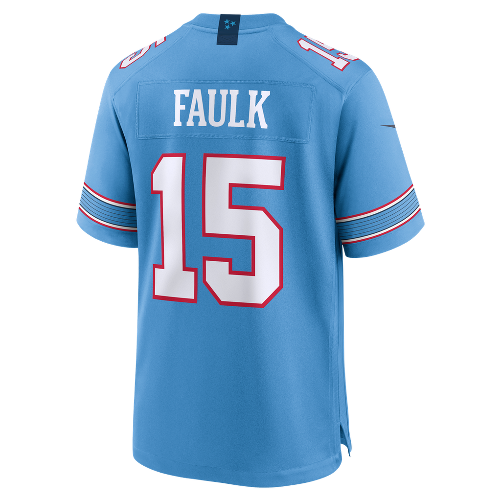 Tennessee Titans Keldric Faulk Light Blue Team Game Jersey