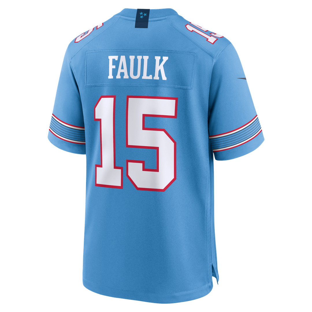 Tennessee Titans Keldric Faulk Light Blue Team Game Jersey