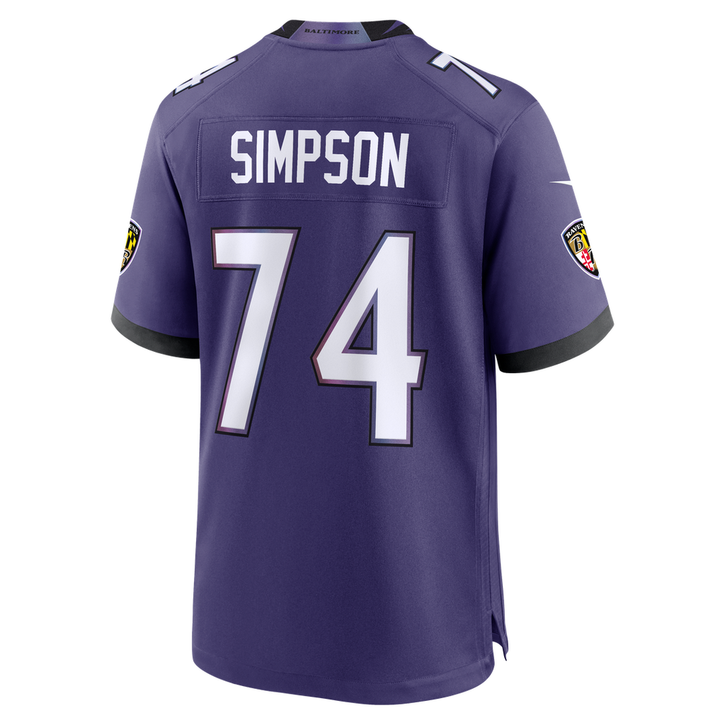 Baltimore Ravens John Simpson Purple Team Game Jersey