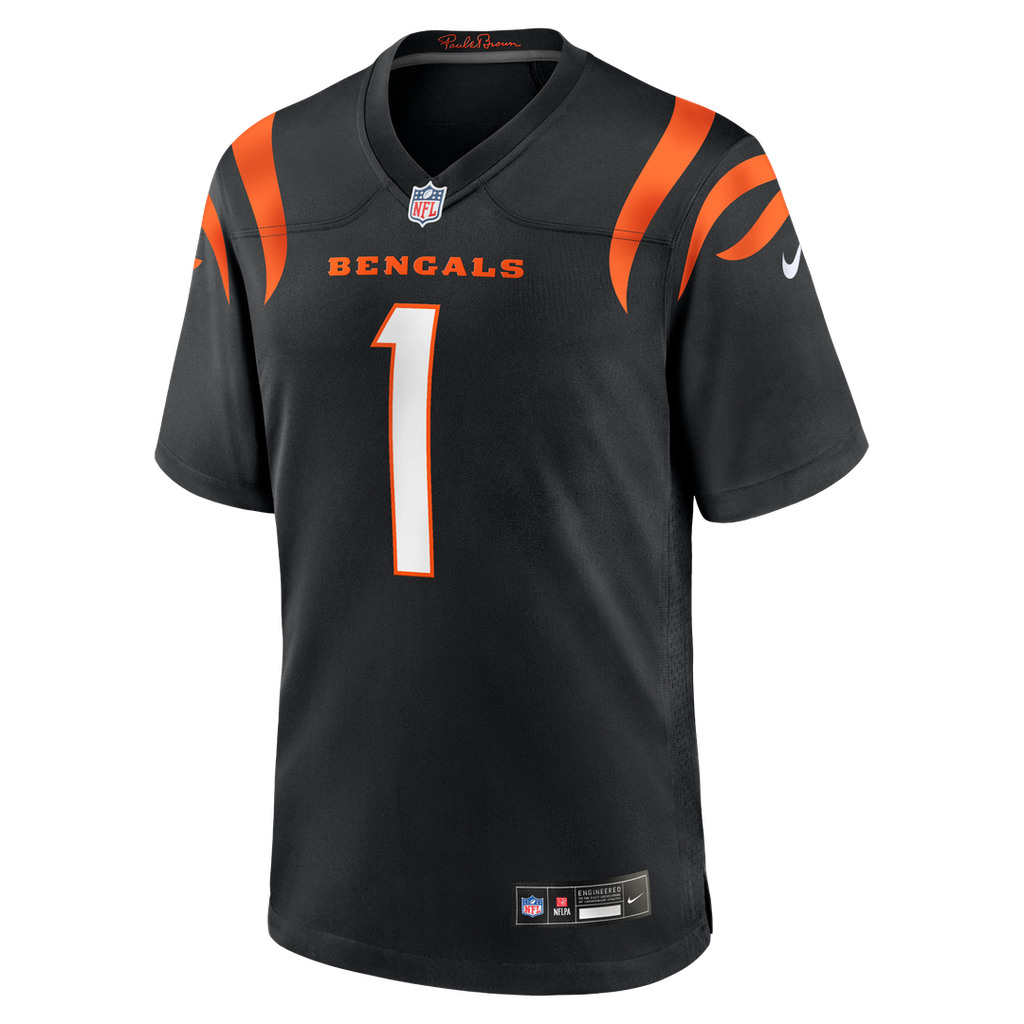 Cincinnati Bengals Number 1 Dad Black Game Jersey