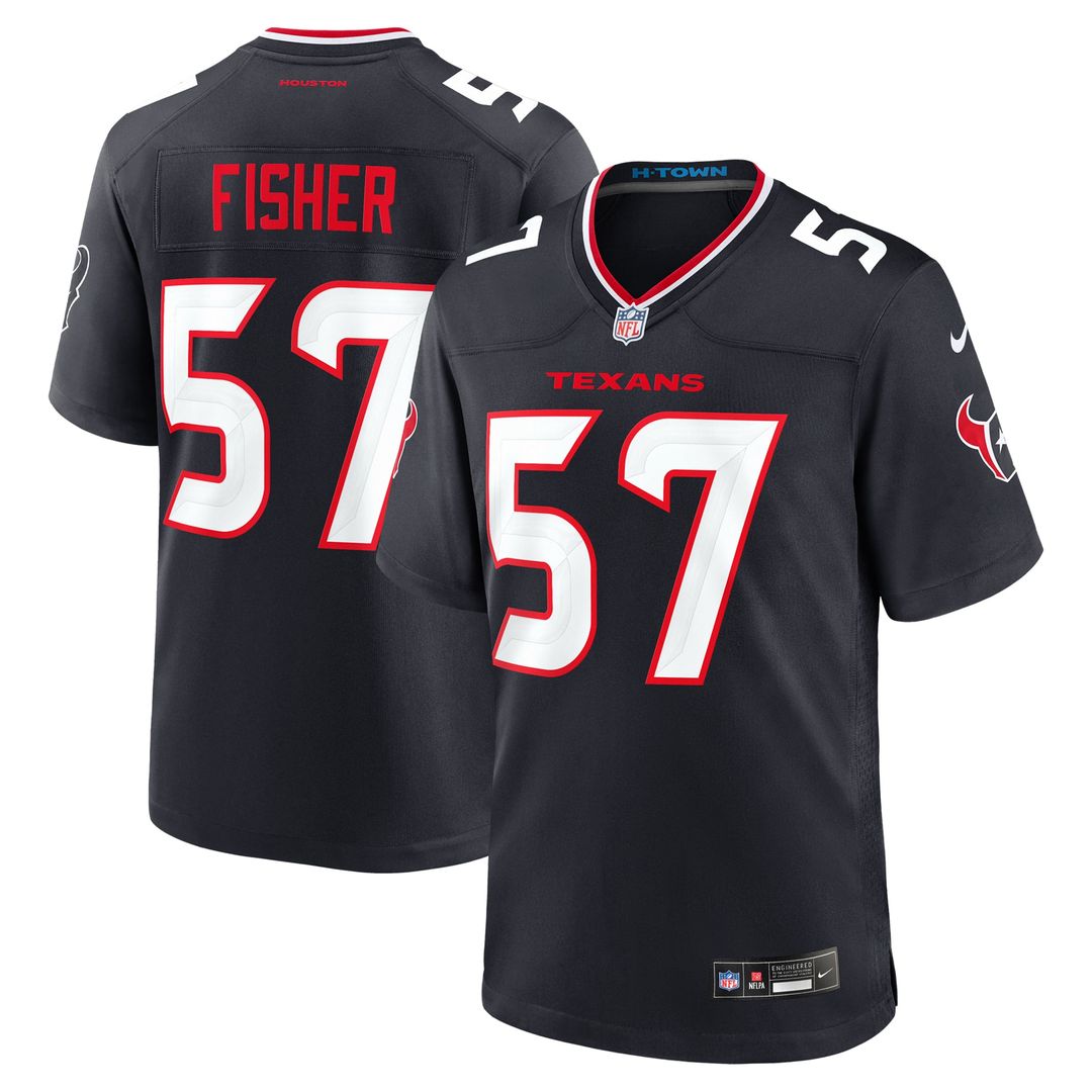 Houston Texans Blake Fisher Navy Team Game Jersey