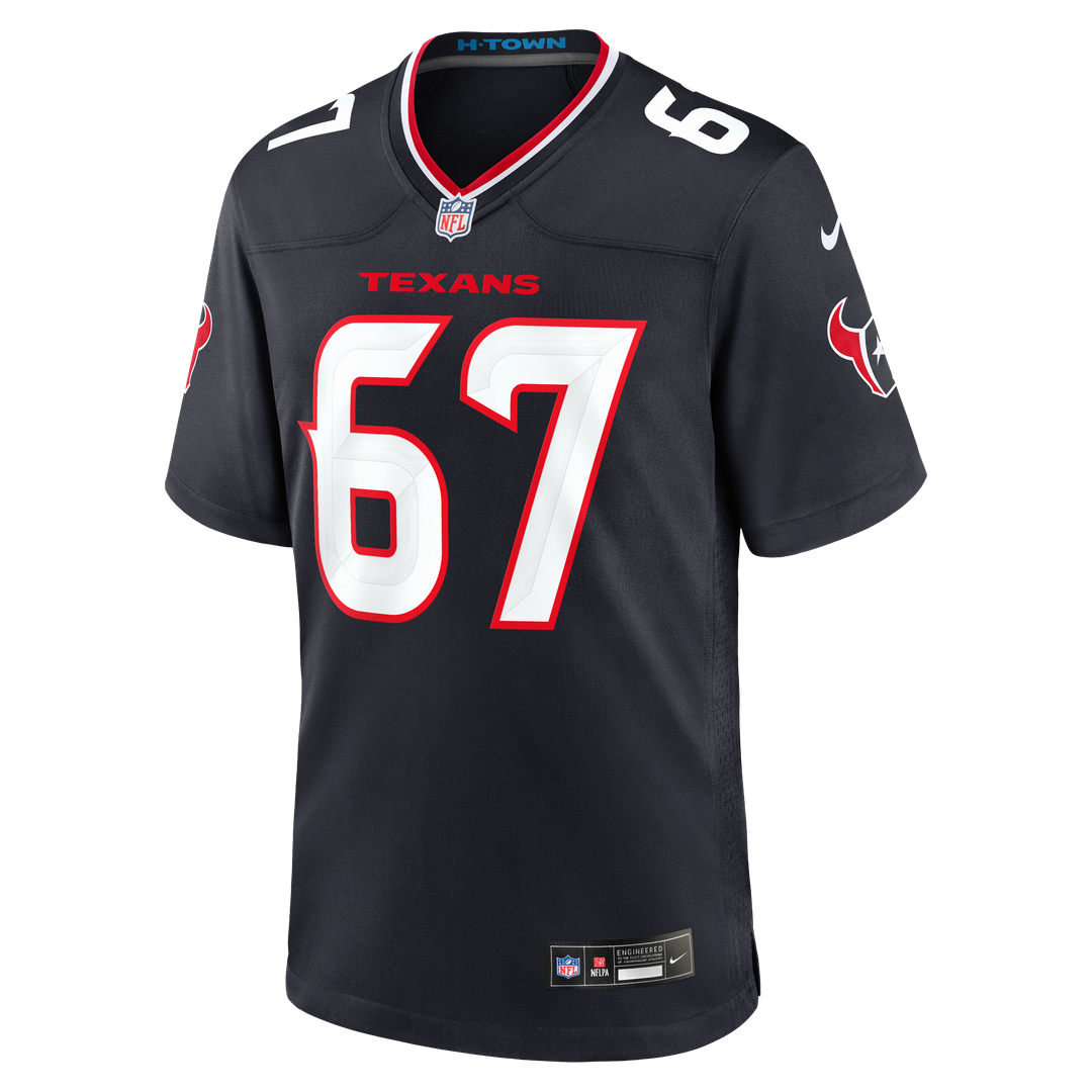 Houston Texans Evan Brown Navy Team Game Jersey