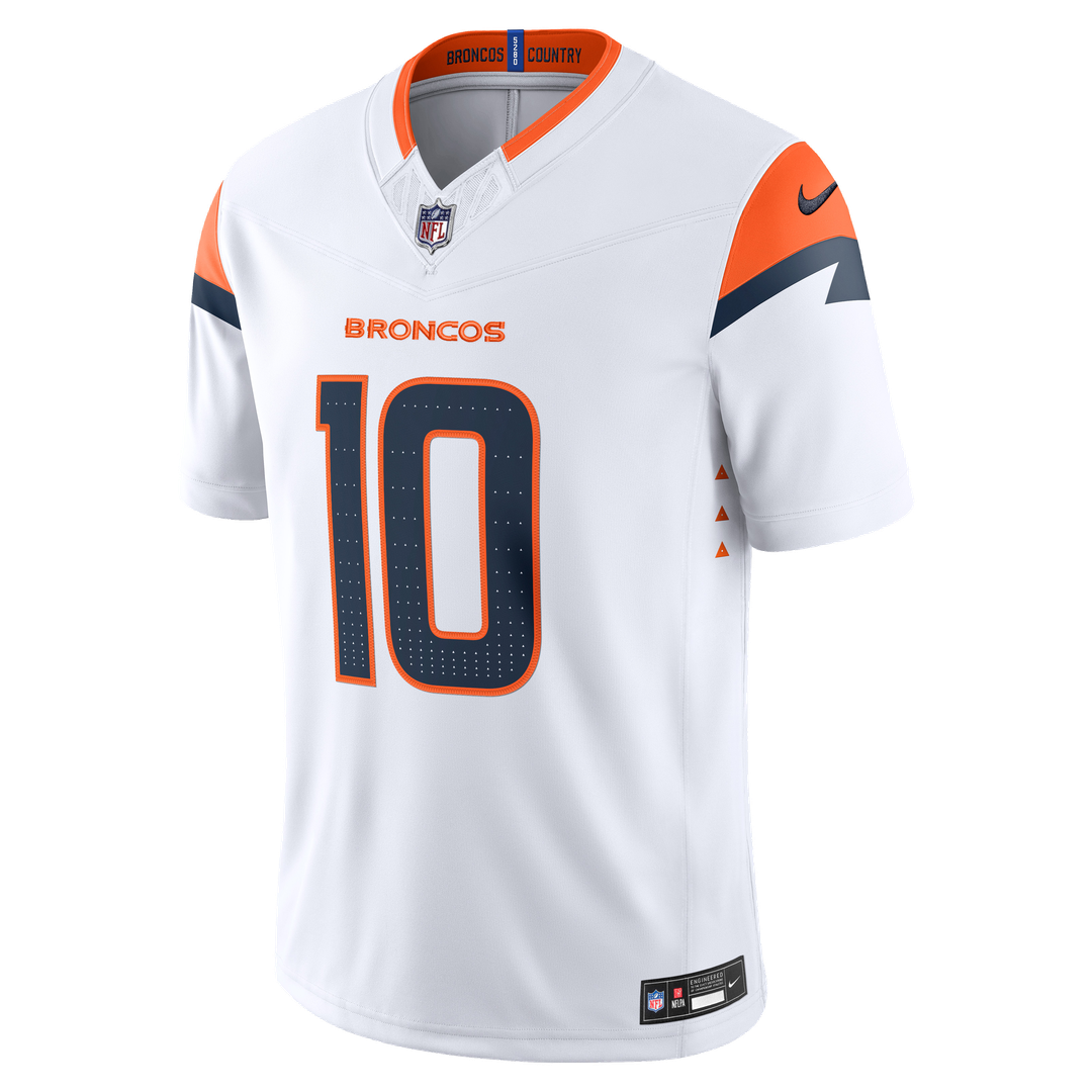 Denver Broncos Bo Nix White Vapor F.U.S.E. Stitched Limited Jersey
