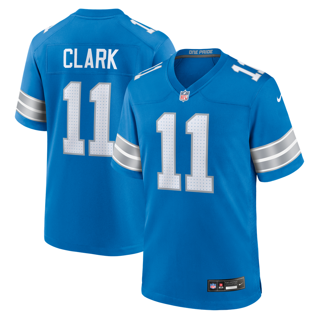 Detroit Lions Damone Clark Blue Team Game Jersey