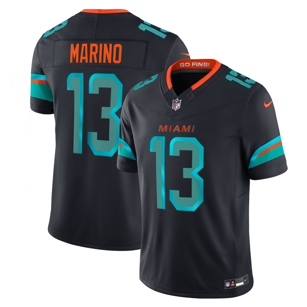 Miami Dolphins Dan Marino Navy Rivalries Collection Stitched Limited Jersey