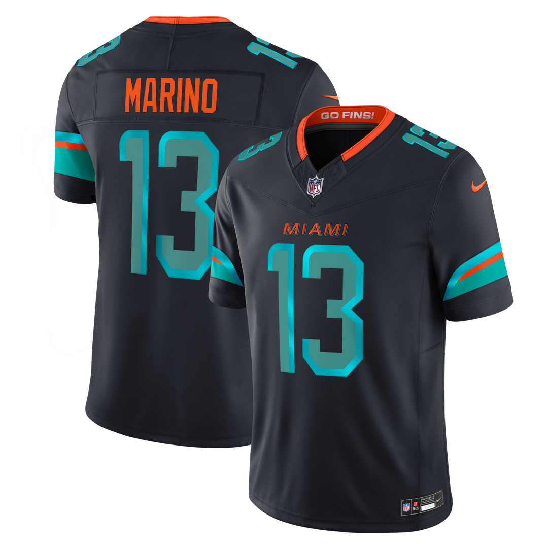 Miami Dolphins Dan Marino Navy Rivalries Collection Stitched Limited Jersey