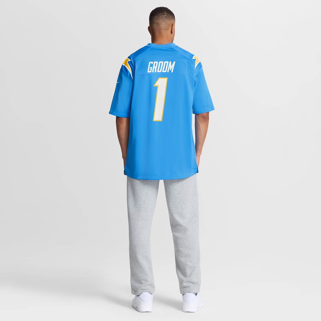 Los Angeles Chargers Number 1 Groom Powder Blue Game Jersey