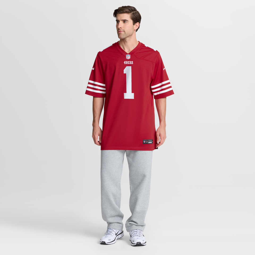 San Francisco 49ers Number 1 Groom Scarlet Game Jersey