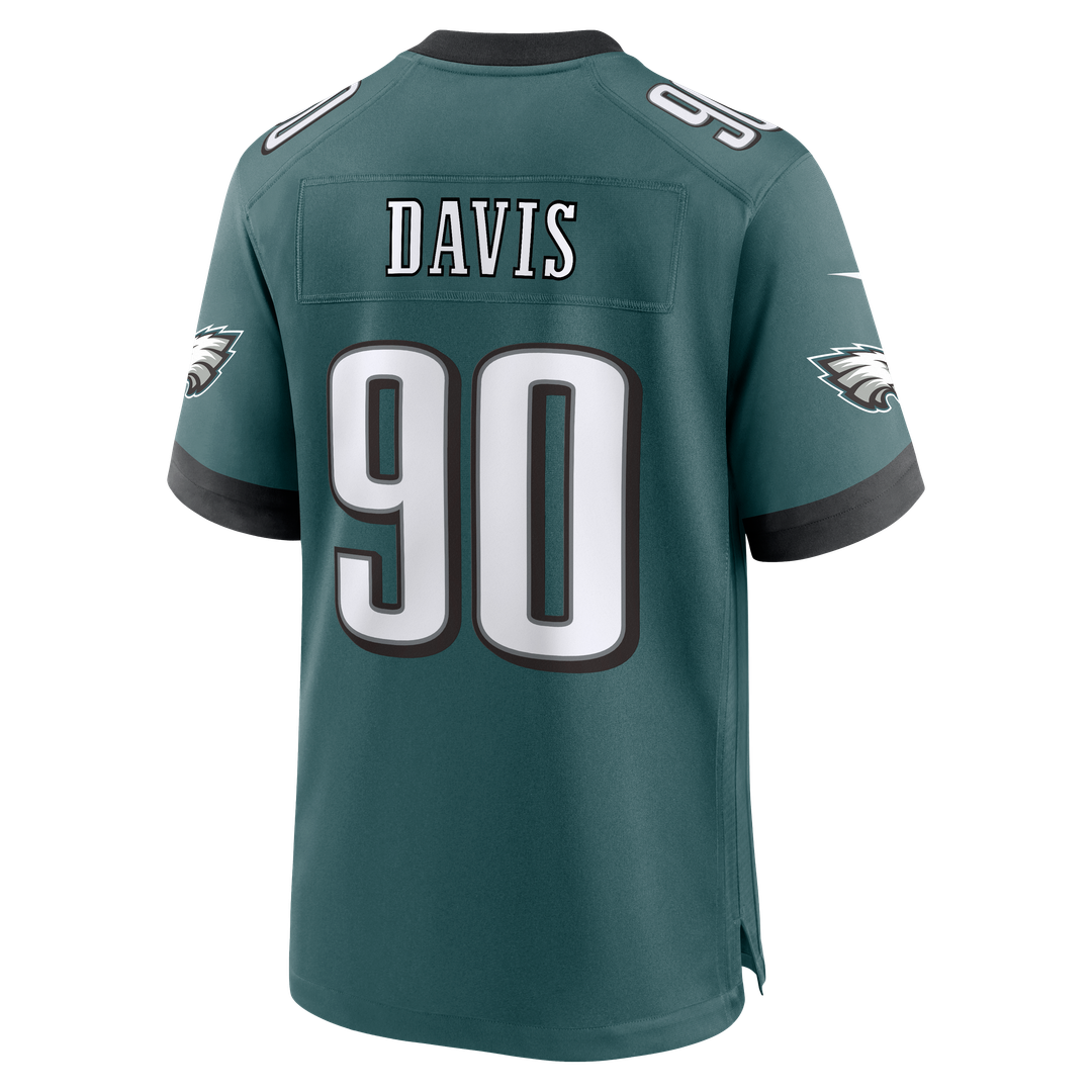 Philadelphia Eagles Jordan Davis Midnight Green Team Game Jersey