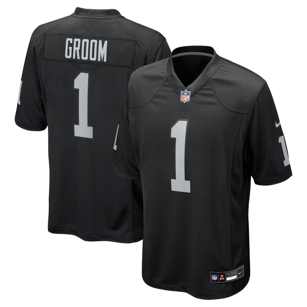 Las Vegas Raiders Number 1 Groom Black Game Jersey