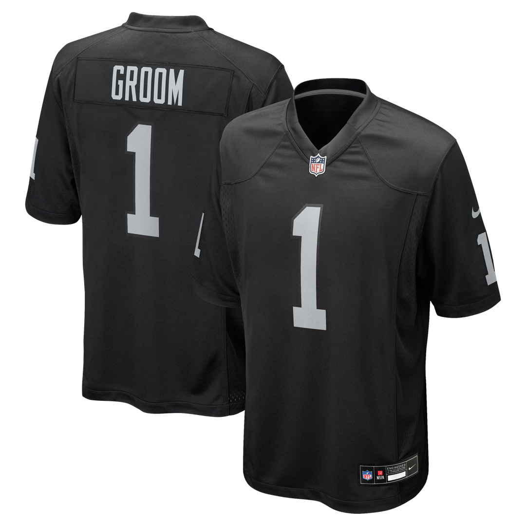 Las Vegas Raiders Number 1 Groom Black Game Jersey