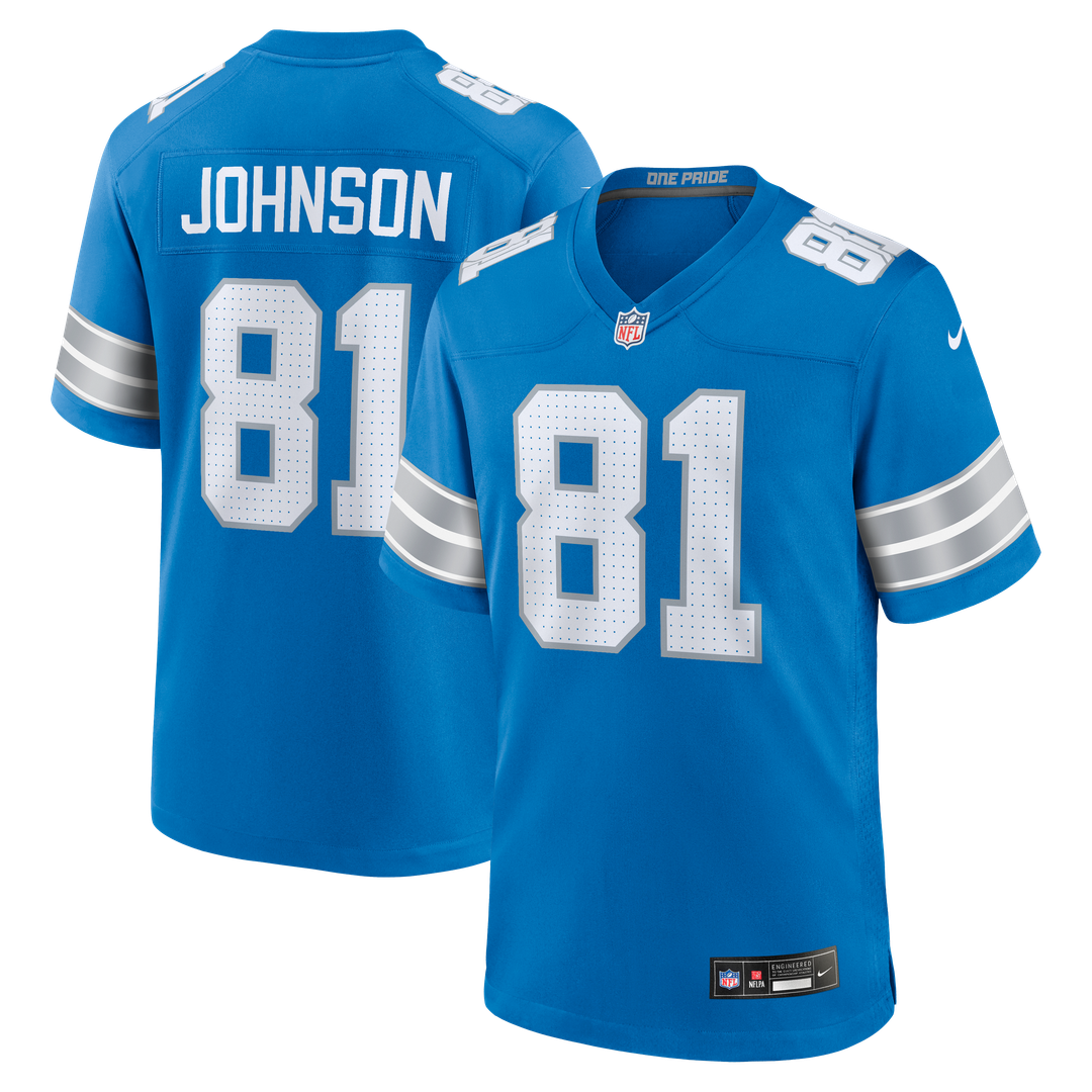 Detroit Lions Calvin Johnson Blue Team Retired Game Jersey