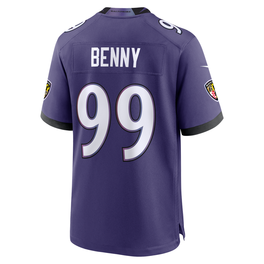 Baltimore Ravens Rayshaun Benny Purple Team Game Jersey