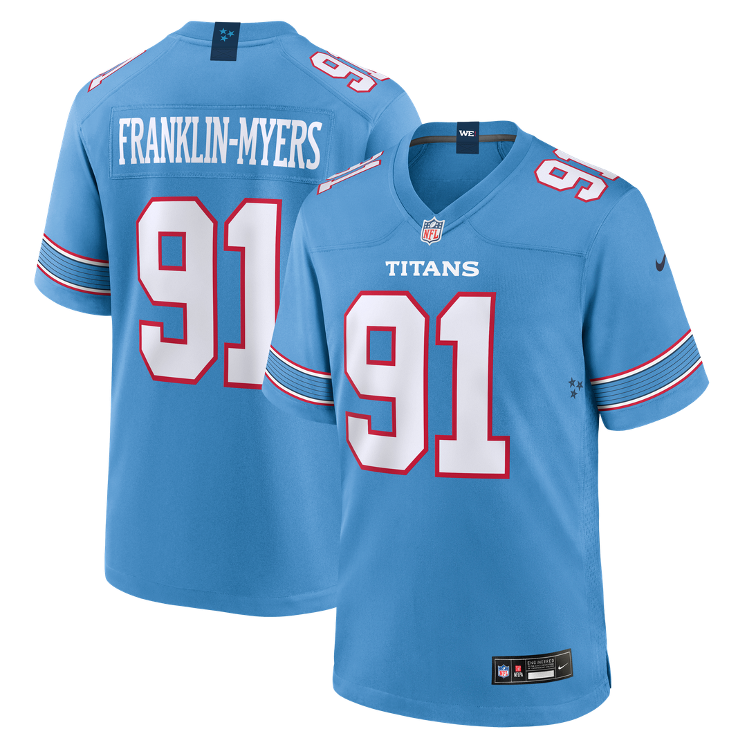Tennessee Titans John Franklin-Myers Light Blue Team Game Jersey