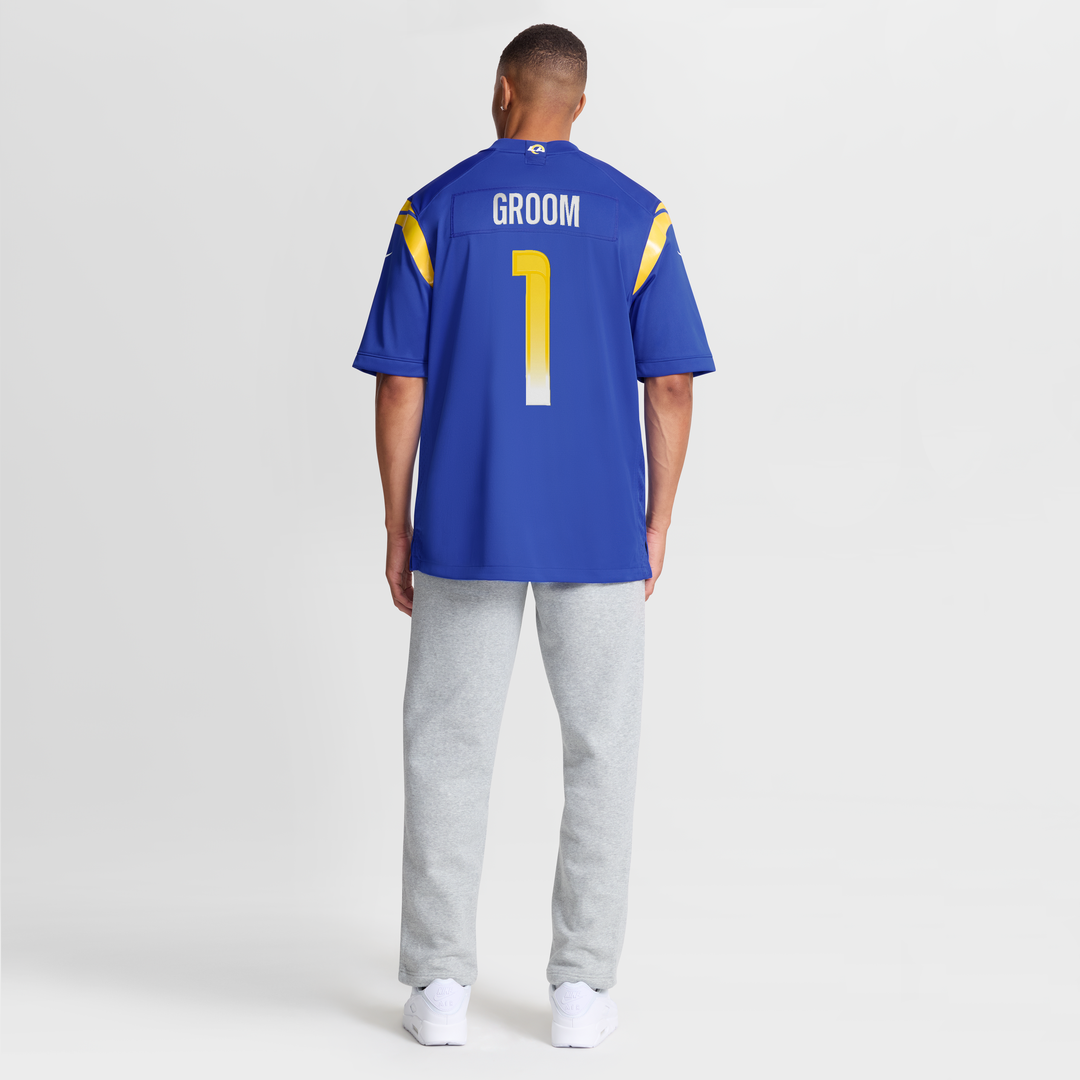 Los Angeles Rams Number 1 Groom Royal Game Jersey