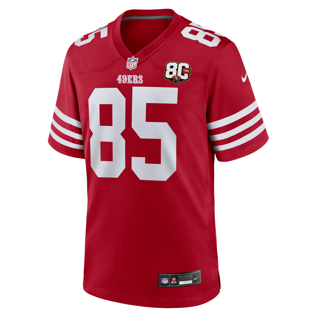 San Francisco 49ers George Kittle Scarlet 80th Anniversary Game Jersey