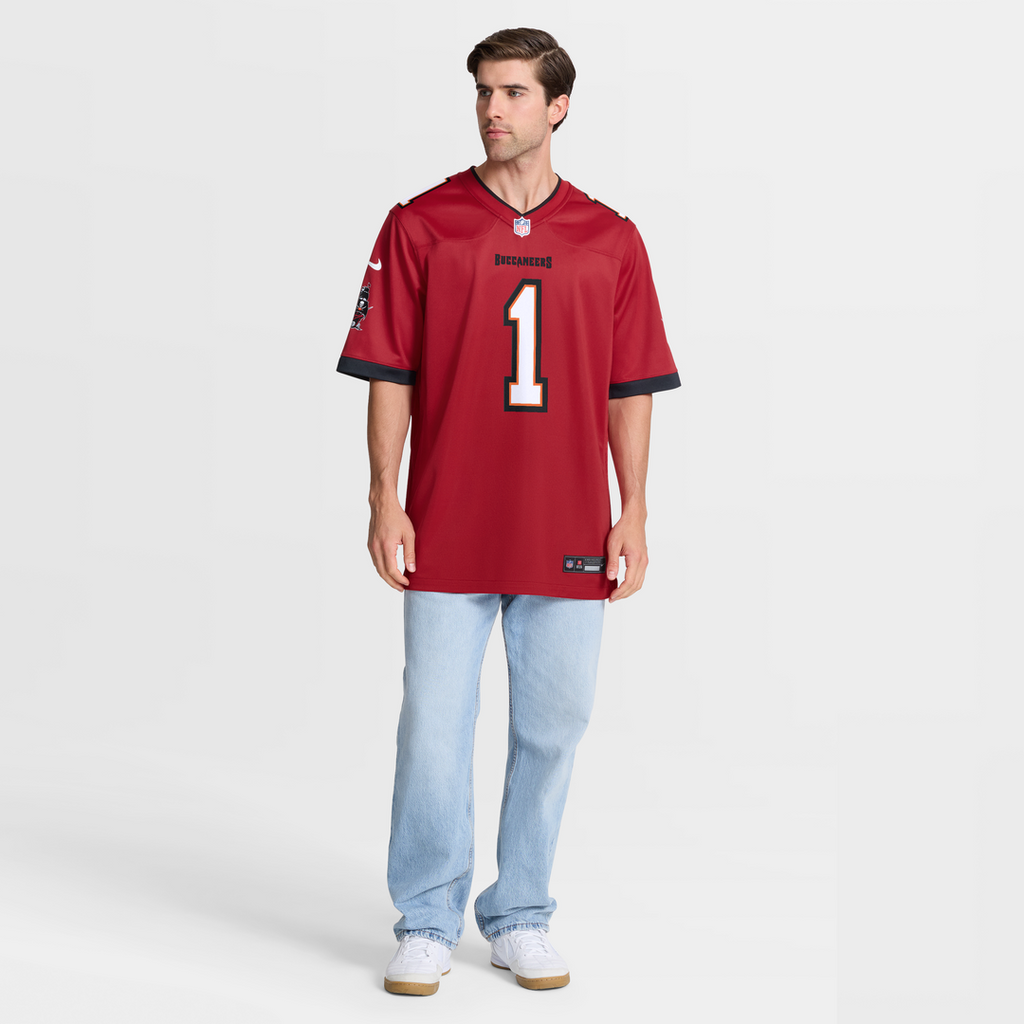 Tampa Bay Buccaneers Number 1 Dad Red Game Jersey