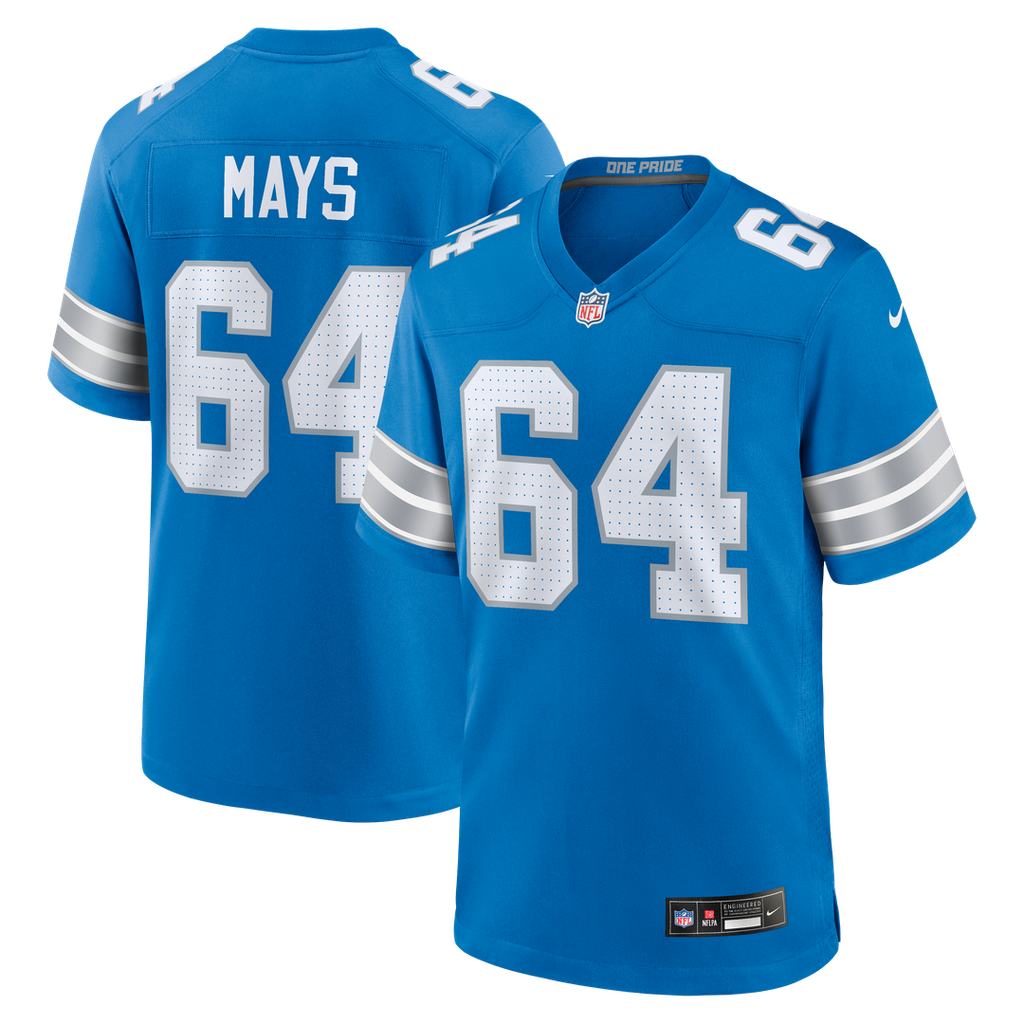 Detroit Lions Cade Mays Blue Team Game Jersey